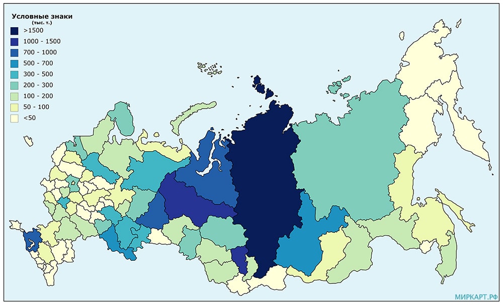 карта россии по выбросам в атмосферу